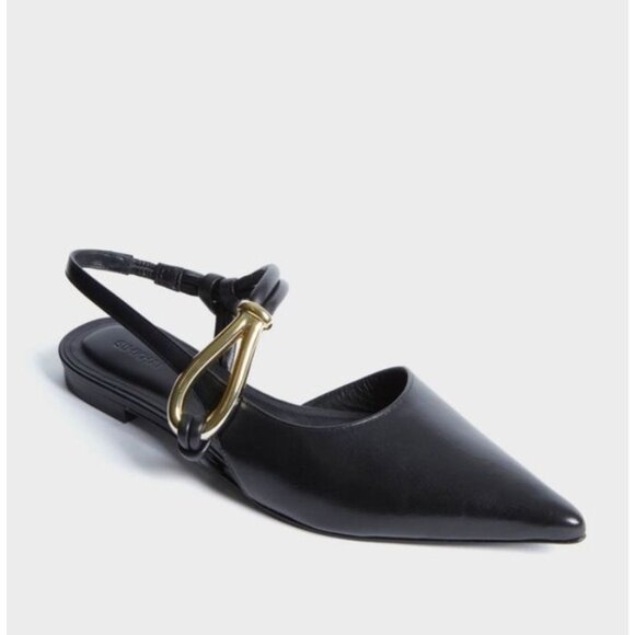 Tuckernuck SIMKHAI Black Love Knot Pointy Flats Leather...